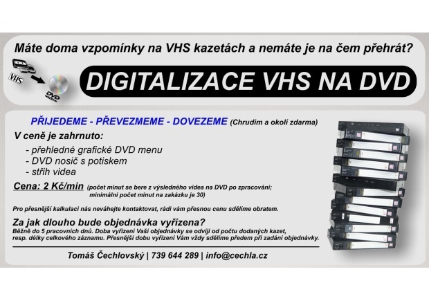 Digitalizace VHS na DVD - Chrudim a okolí